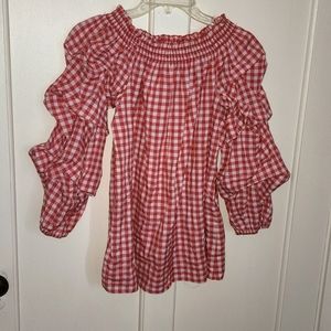 Red and white plaid top by Max Studi - Large